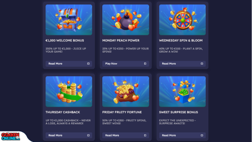 Peaches Casino bonus