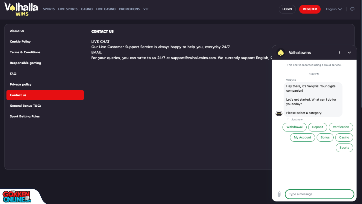 Valhalla Wins Casino Klantenservice