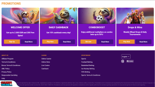 PartySpins Casino bonus
