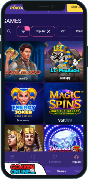 Pokobet Casino Mobiele app