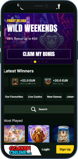 SlotMonkey Casino Mobiele app