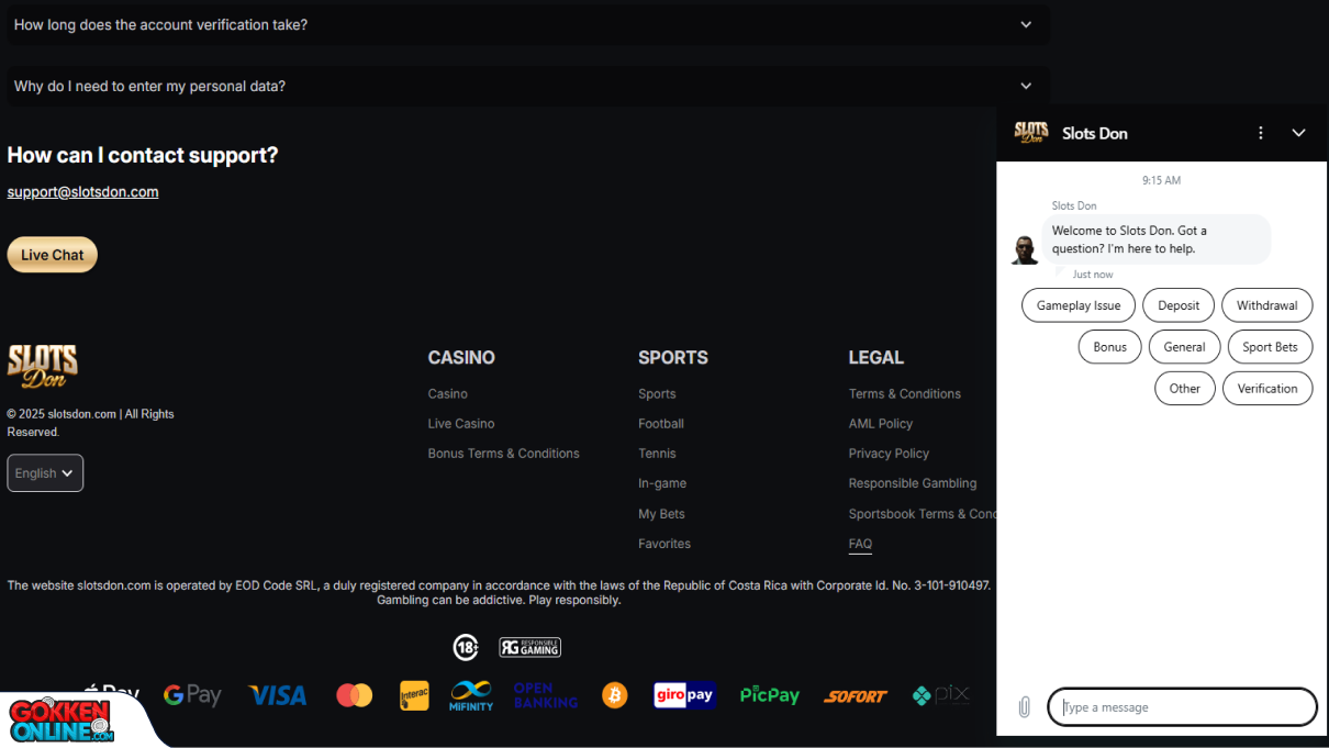 Slots Don Casino Klantenservice