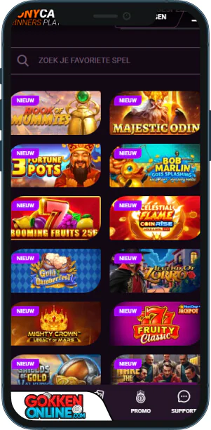 RonyCasino Mobiele app