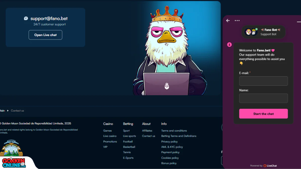 Fanobet Casino Klantenservice