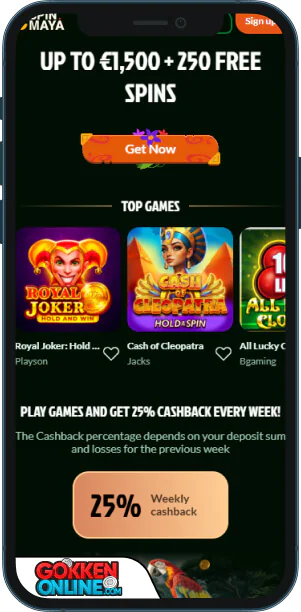 Spinmaya Casino Mobiele app
