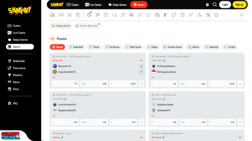 ShakeBet Casino sport