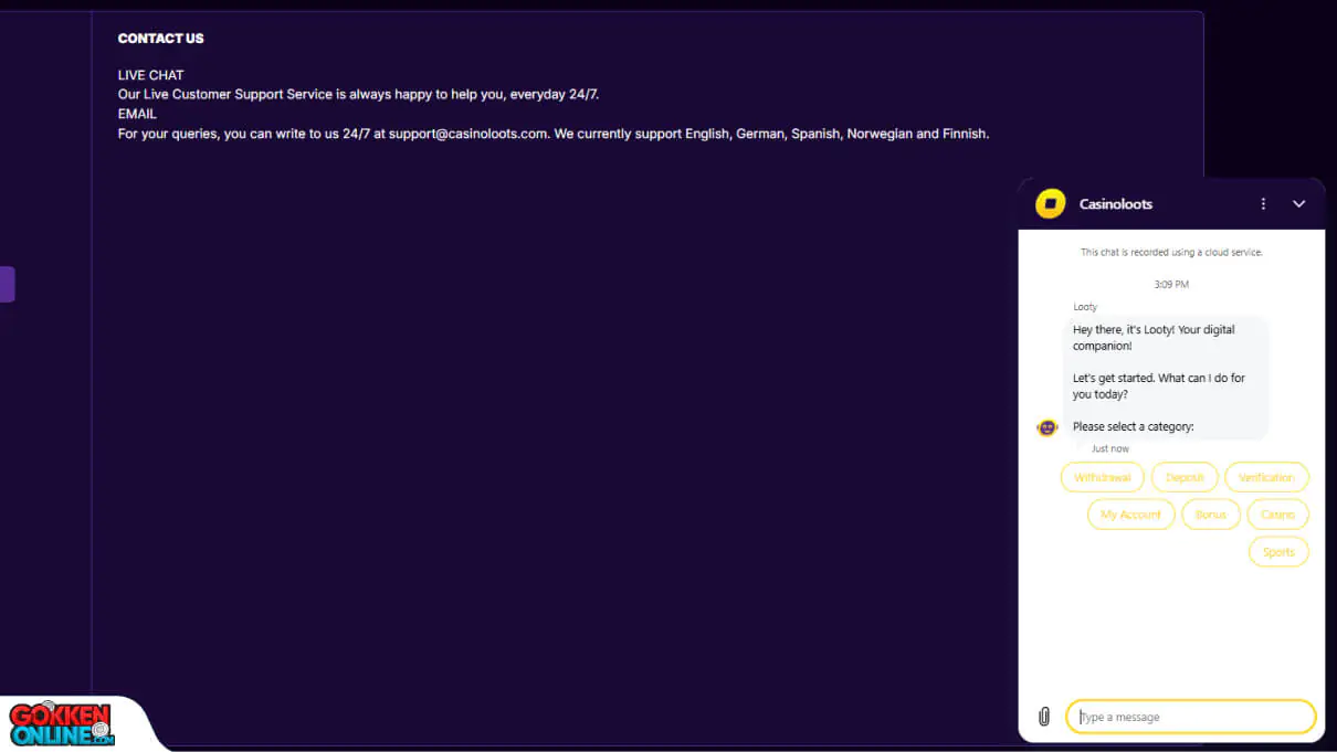 Casino Loots Klantenservice