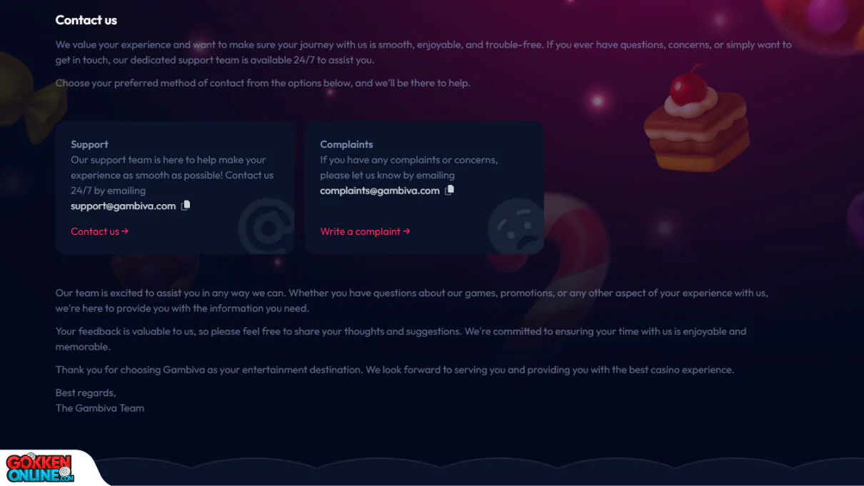 Gambiva Casino Klantenservice