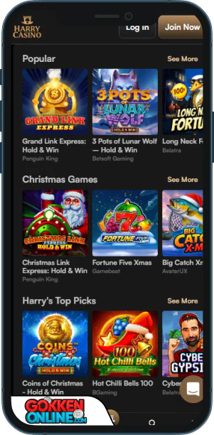 Harry Casino Mobiele app