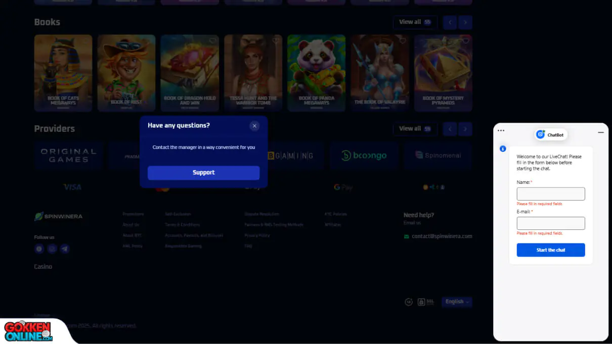 SpinWinera Casino Klantenservice