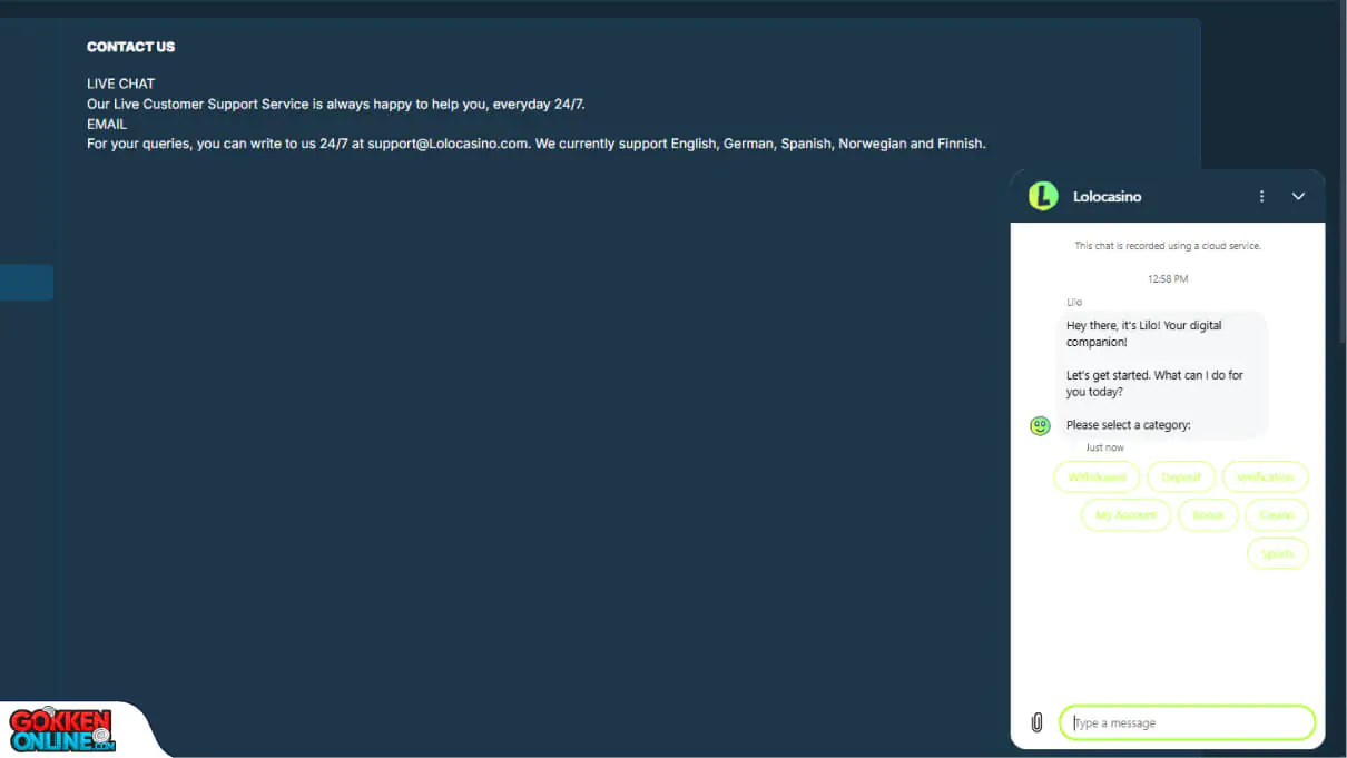 Lolo Casino Klantenservice