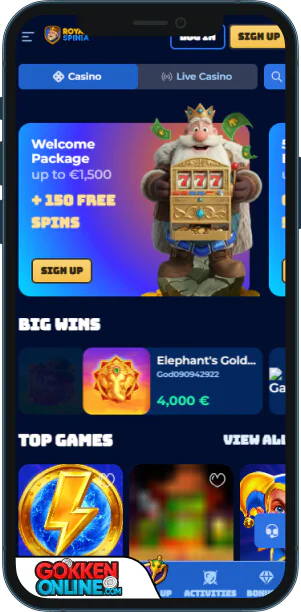 Royal Spinia Casino Mobiele app