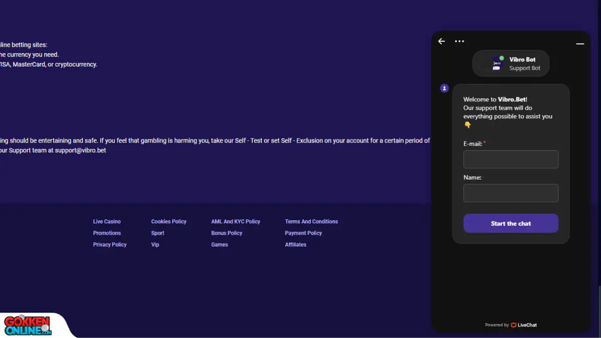 VibroBet Casino Klantenservice