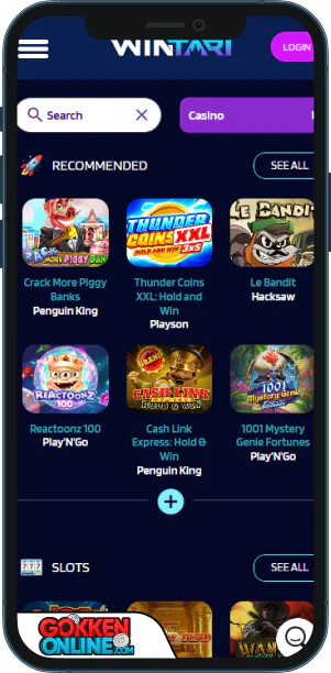 Wintari Casino Mobiele app