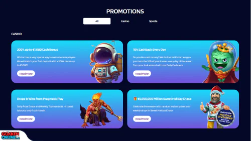 Wintari Casino bonus