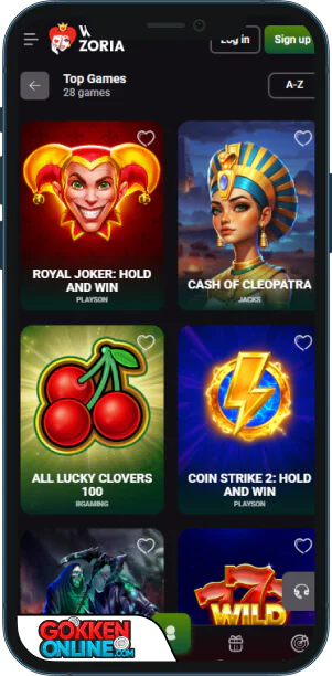 Winzoria Casino Mobiele app