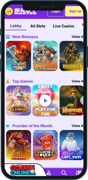 SlotMaster Casino Mobiele app